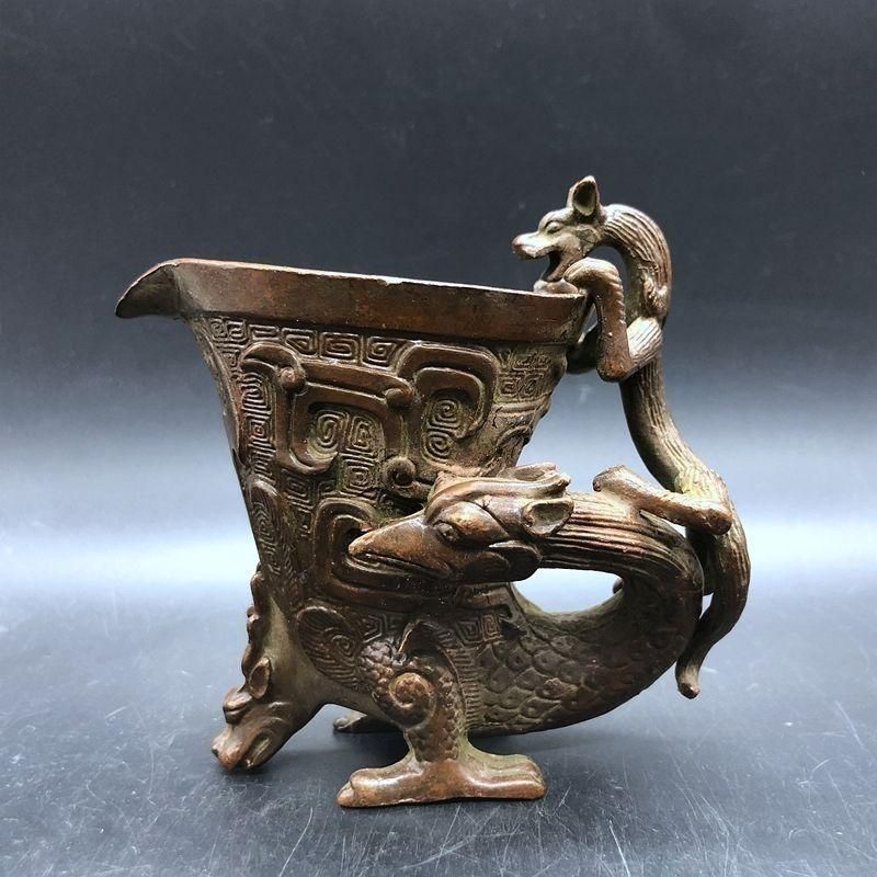 銅器 重工 彫刻 寿桃硯 筆洗 灰皿 文房置物·案頭 工芸品 美術品