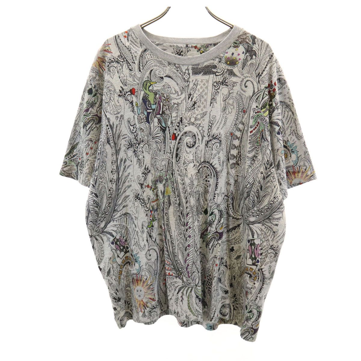 エトロ　ETRO 半袖Tシャツ　イタリア製 ETRO エトロ イタリア製 総柄 半袖 Tシャツ XXL グレー ビッグ
