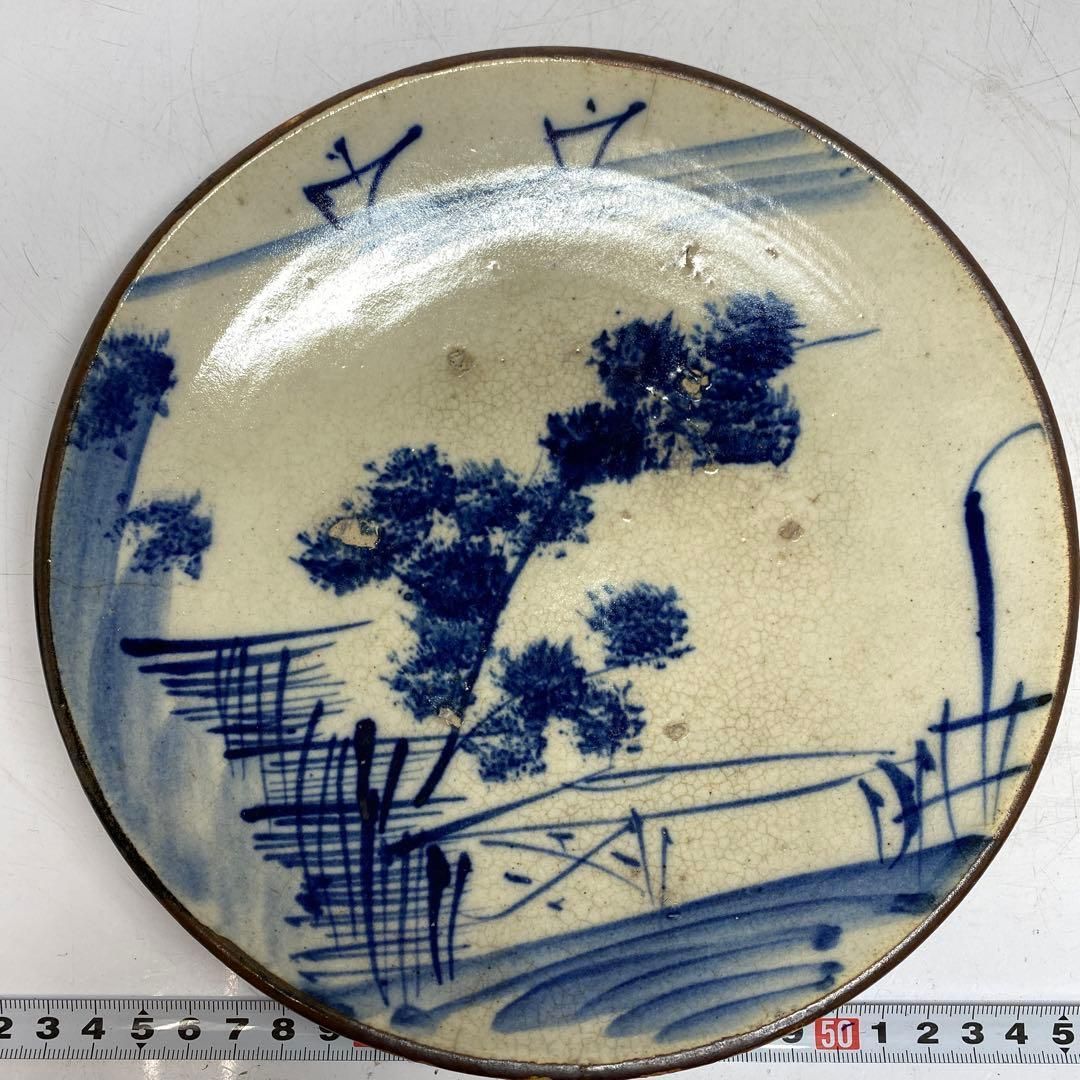 古瀬戸 染付風景画皿 直径21cm 東H6-0114① 古瀬戸 染付風景画皿 直径21cm 東H6-0114① - メルカリ