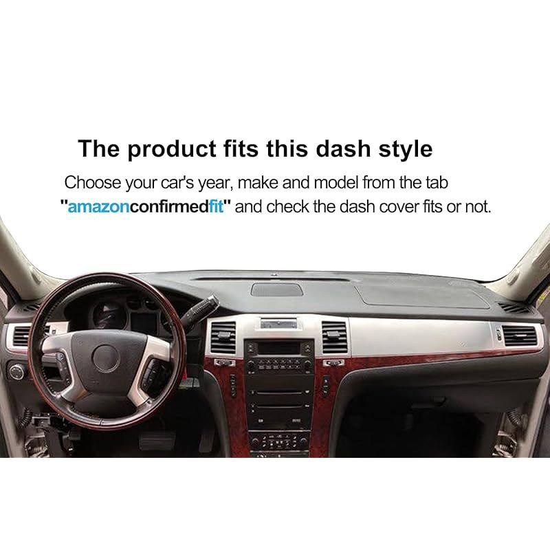 エスカレード 07〜 ダッシュマット 黒 スエード×赤ステッチ