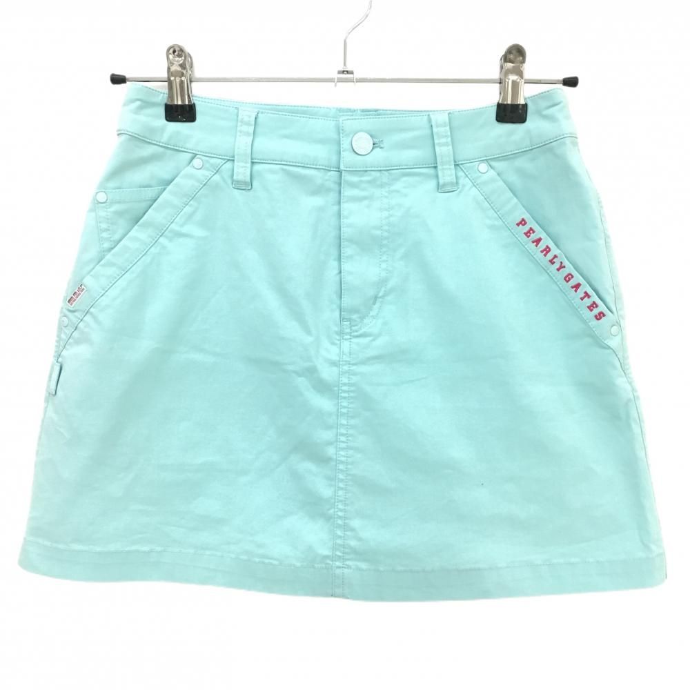 パーリーゲイツ スカート ライトブルー ロゴレッド 30周年 レディース