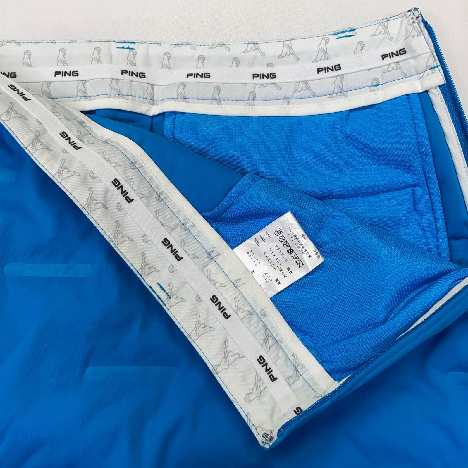 レディース ピン PING セットアップ M 水色 中綿 軽量 ストレッチ 2WAYブルゾン×スカート フード収納可 LLC-HASEGAWATOSO_COM