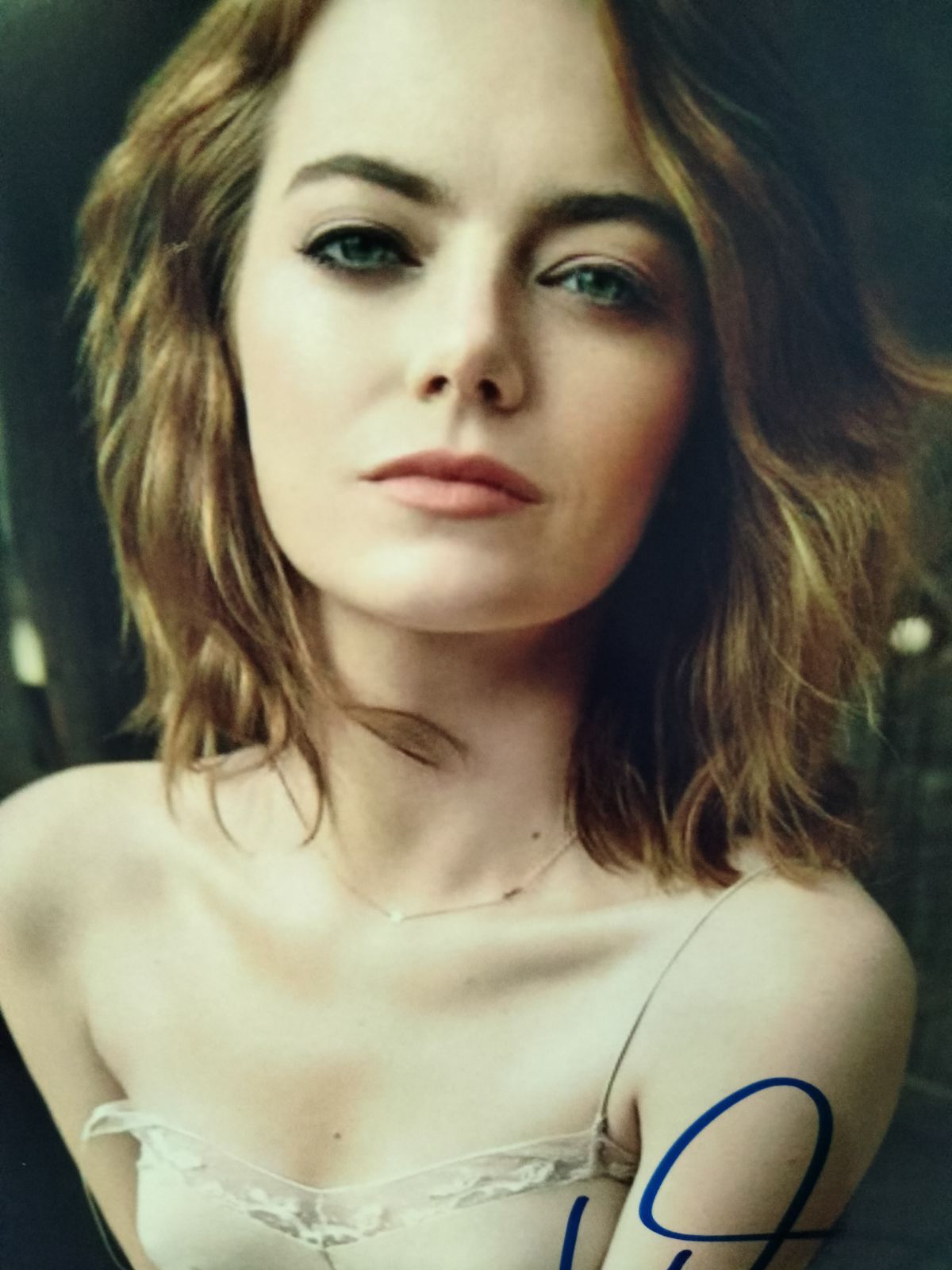 お宝…エマ・ストーン直筆サイン入り写真…Emma Stone…L.Aギャング