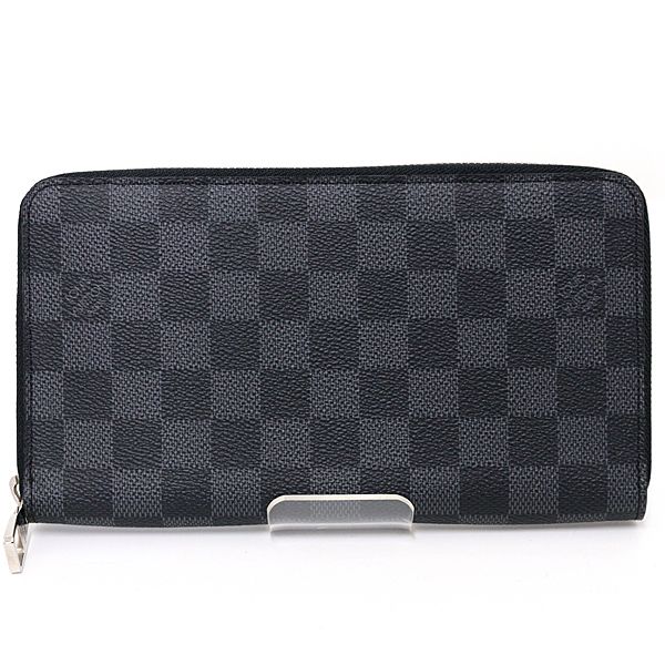 ルイヴィトン LOUIS VUITTON ジッピー・オーガナイザー ラウンドファスナー長財布 ダミエ・グラフィット N63077 【中古】A