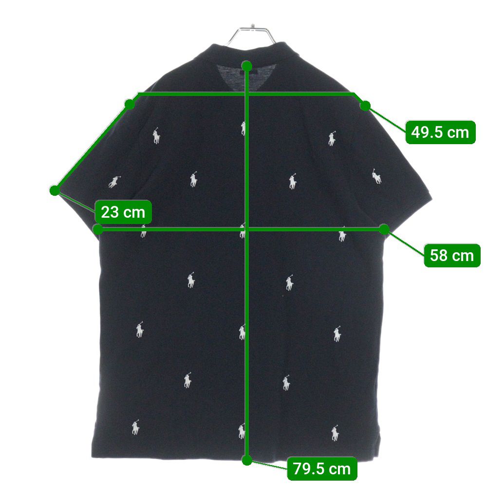 ラルフローレン　半袖ポロシャツ　NAVY　カスタムスリムフィット　М　古着 POLO RALPH LAUREN (ポロラルフローレン) CUSTOM SLIM FIT