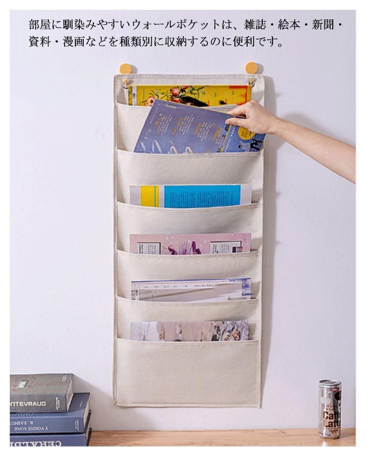 壁掛けポケット ウォールポケット 吊下げタイプ 書類収納 A4 布製 ドア