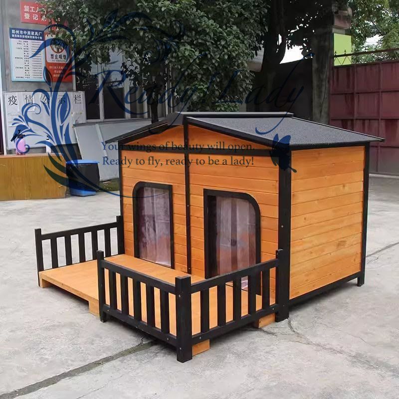 犬小屋 屋外用 大型犬 暖かい 犬小屋 屋外 犬 ハウス 屋外犬小屋 防水高床式大型犬用 ポーチ付き