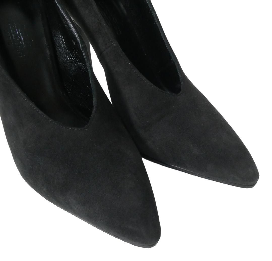 未使用級 エルメス Vカット パンプス レザー ポインテッドトゥ 黒 23.5 美品 HERMES エルメス サイズ35 約22㎝ パンプス Vカット ポインテッド