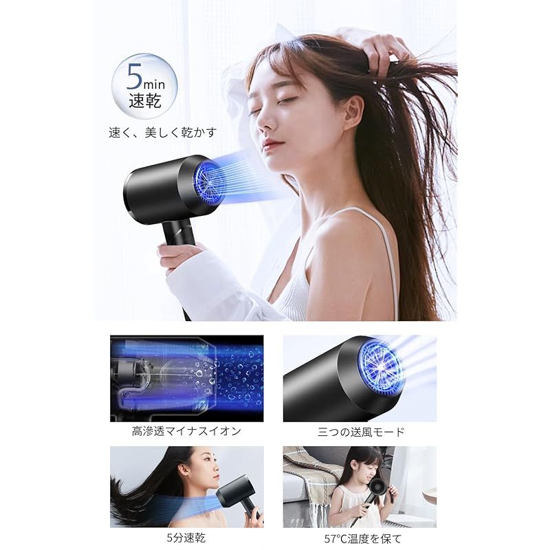 ドライヤー 速乾 大風量 ヘアドライヤー 高濃度マイナスイオン搭載 レッド 赤 ドライヤー 速乾 大風量 ヘアドライヤー 高濃度マイナスイオン
