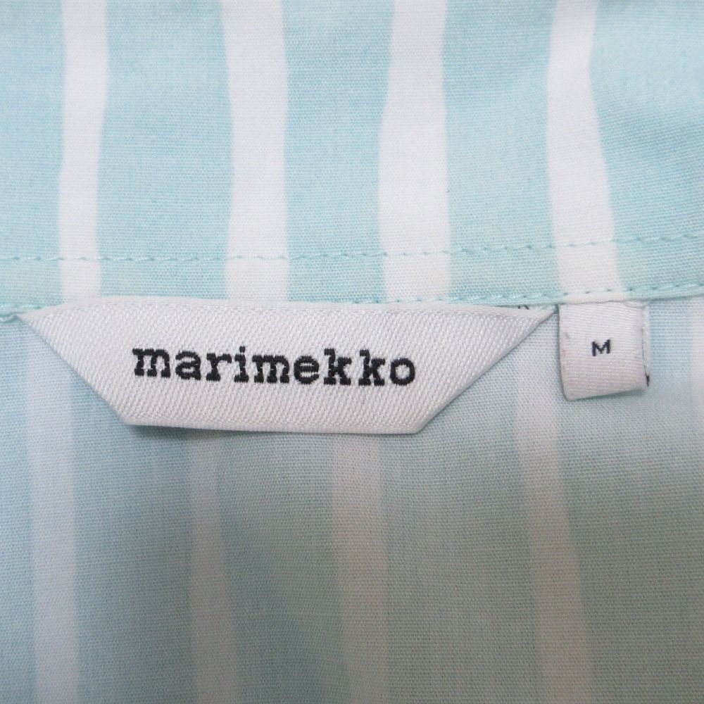 美品 marimekko マリメッコ Jokapoika Shortsleeve ヨカポイカ ストライプ柄 ハーフスリーブ シャツ ブラウス M ライトブルー メンズ レディース 古着 中古 USED marimekko - 美品 marimekko マリメッコ Jokapoika Shortsleeve