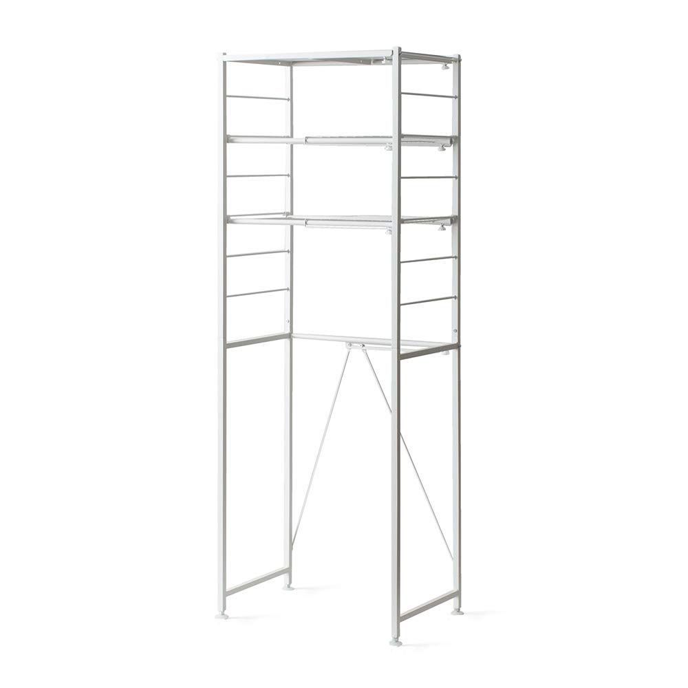 棚タイプ ホワイト LESTER レスター ランドリー収納 伸縮 おしゃれ 洗濯機ラック ランドリーラック エア リゾーム