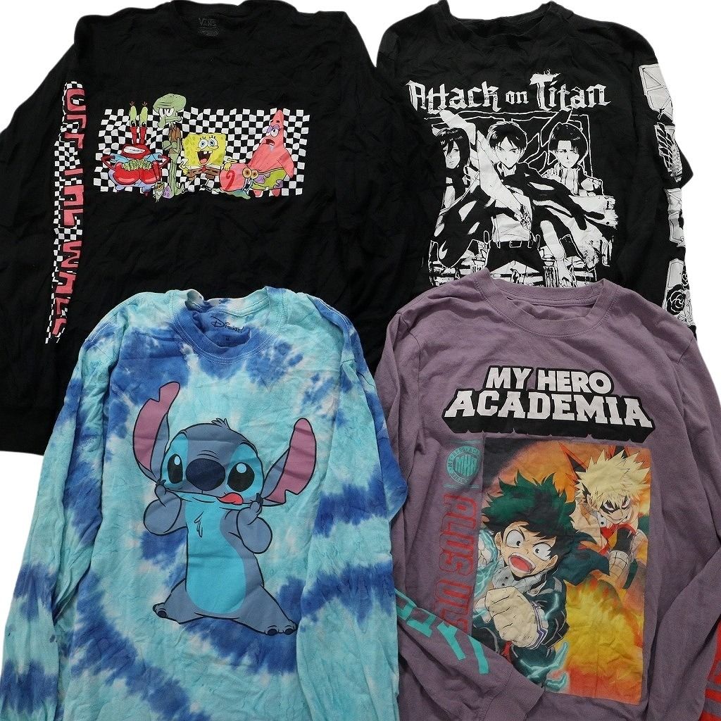 古着卸 まとめ売り キャラクター 長袖Tシャツ 16枚セット (メンズ M ⁄L