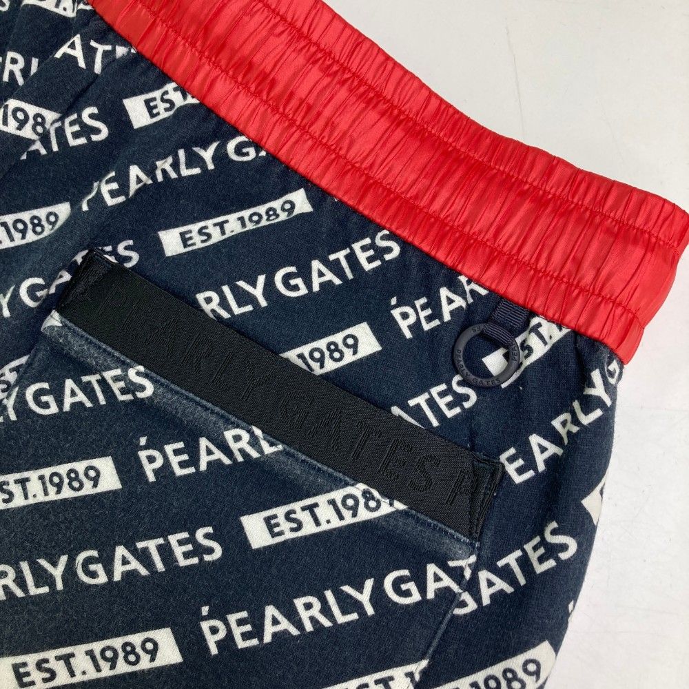 サイズ：4 PEARLY GATES パーリーゲイツ  ハーフパンツ 総柄 ネイビー系 [240101469530] ゴルフウェア メンズ ストスト PEARLY GATES パーリーゲイツ ハーフパンツ 総柄 ネイビー系 4