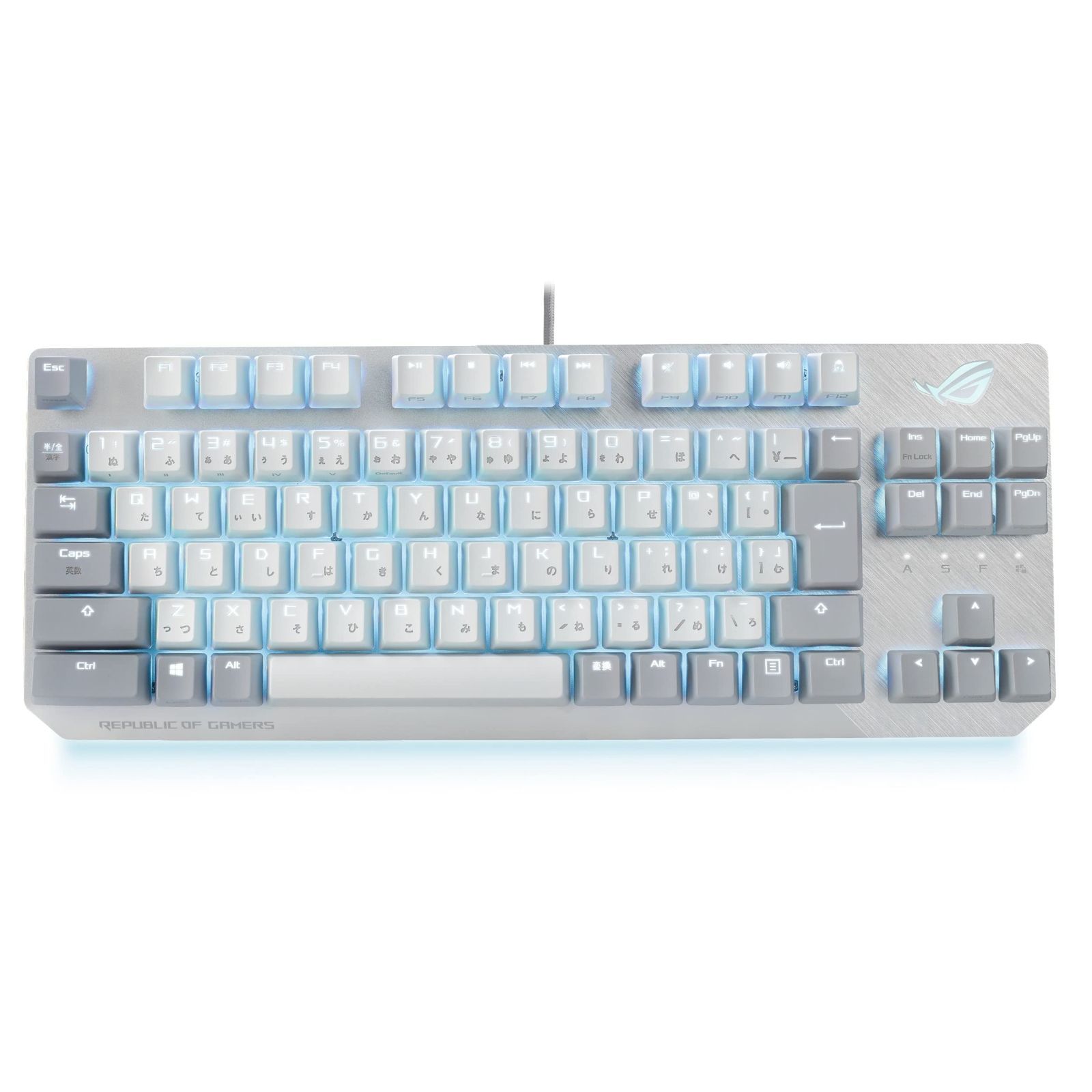 商品 ASUS ゲーミングキーボード ROG Strix Scope NX TKL Moonlight White メカニカル 有線 日本語配列 ROG-NXスイッチ 80%レイアウト FPS RGBライティング アルミフレーム 正規品