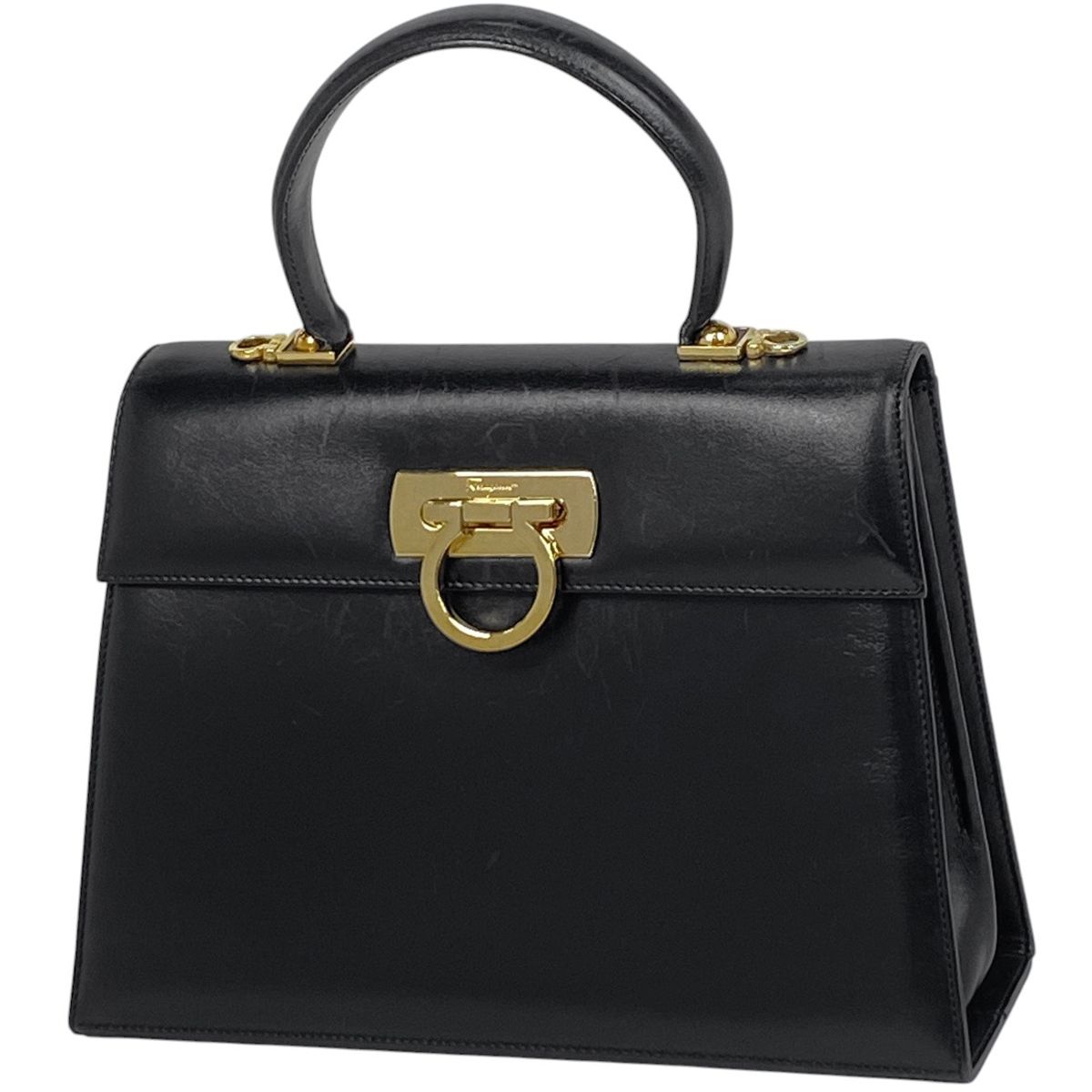 サルヴァトーレフェラガモ Salvatore Ferragamo ガンチーニ ハンドバッグ 2WAY ショルダーバッグ ハンドバッグ レザー ブラック レディース