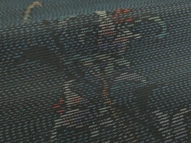 平和屋着物○本場大島紬 アンサンブル 草花文 さが美扱い 正絹 逸品