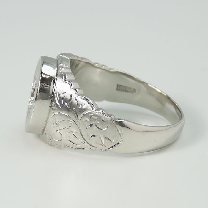 ご確認専用PT850ダイヤモンド指輪 Pt850 ダイヤモンド メンズ リング】プラチナ 印台 0.56ct ダイヤ 指輪