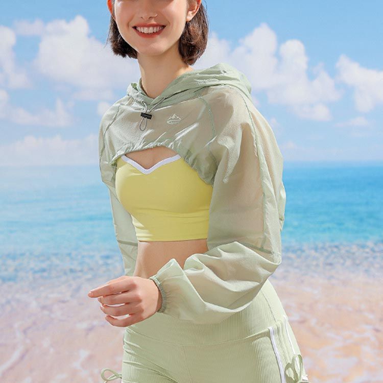 UVカット フード付き ケープ 冷感 マント ポンチョ レディース