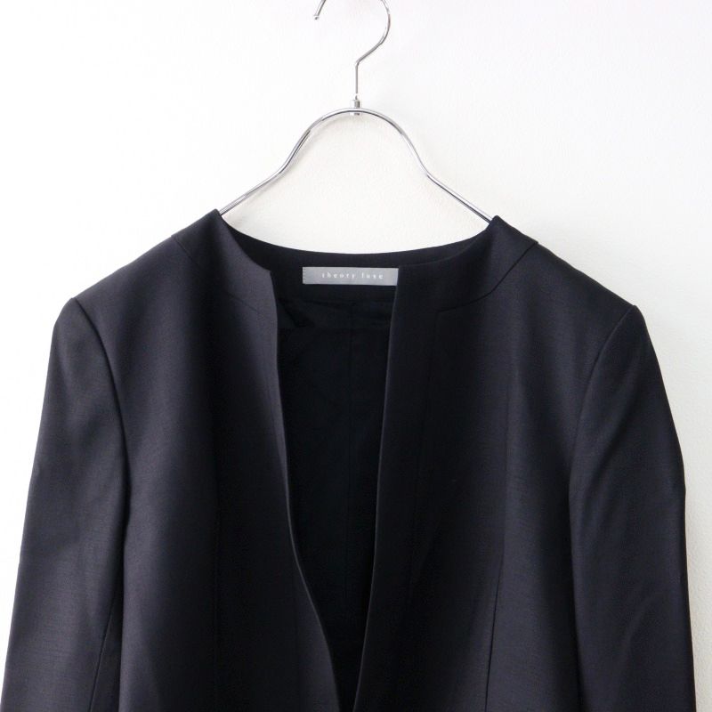 美品 セオリーリュクス EXECUTIVE ノーカラージャケット ネイビー 40