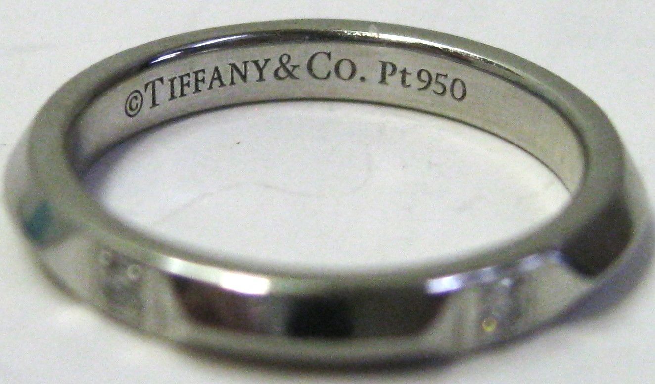 極美品ティファニーTIFFANY&Co.Pt950プラチナ トゥルーバンドD5ヶ 