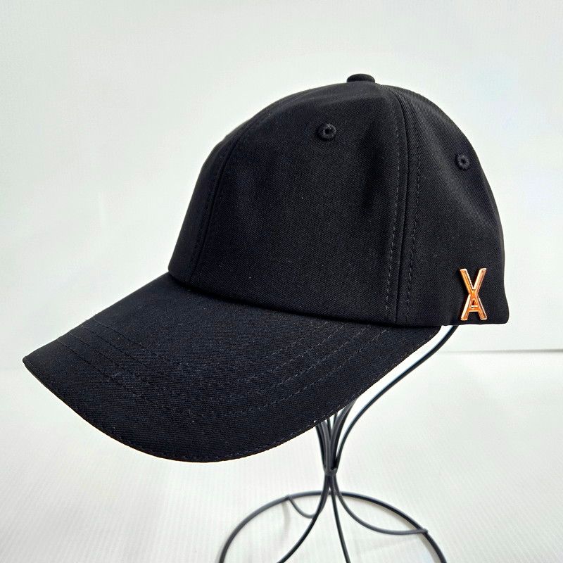 【中古美品】 VARZAR ROSE GOLD STUD OVER FIT BALL CAP バザール ベースボール キャップ 帽子 服飾雑貨 サイズ：F カラー：ブラック メンズ/レディース 【185-241222-ay-36-izu】