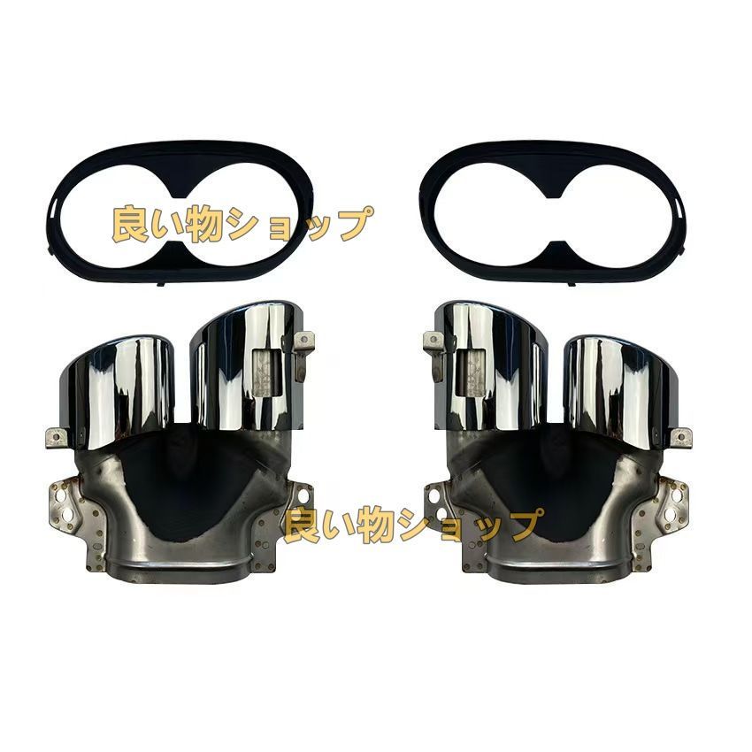 ベンツ W177 C118 A35 CLA35 AMGタイプ改装用A45 CLA45 車種 ステンレス製チタンブラック マフラーカッター 左右セット