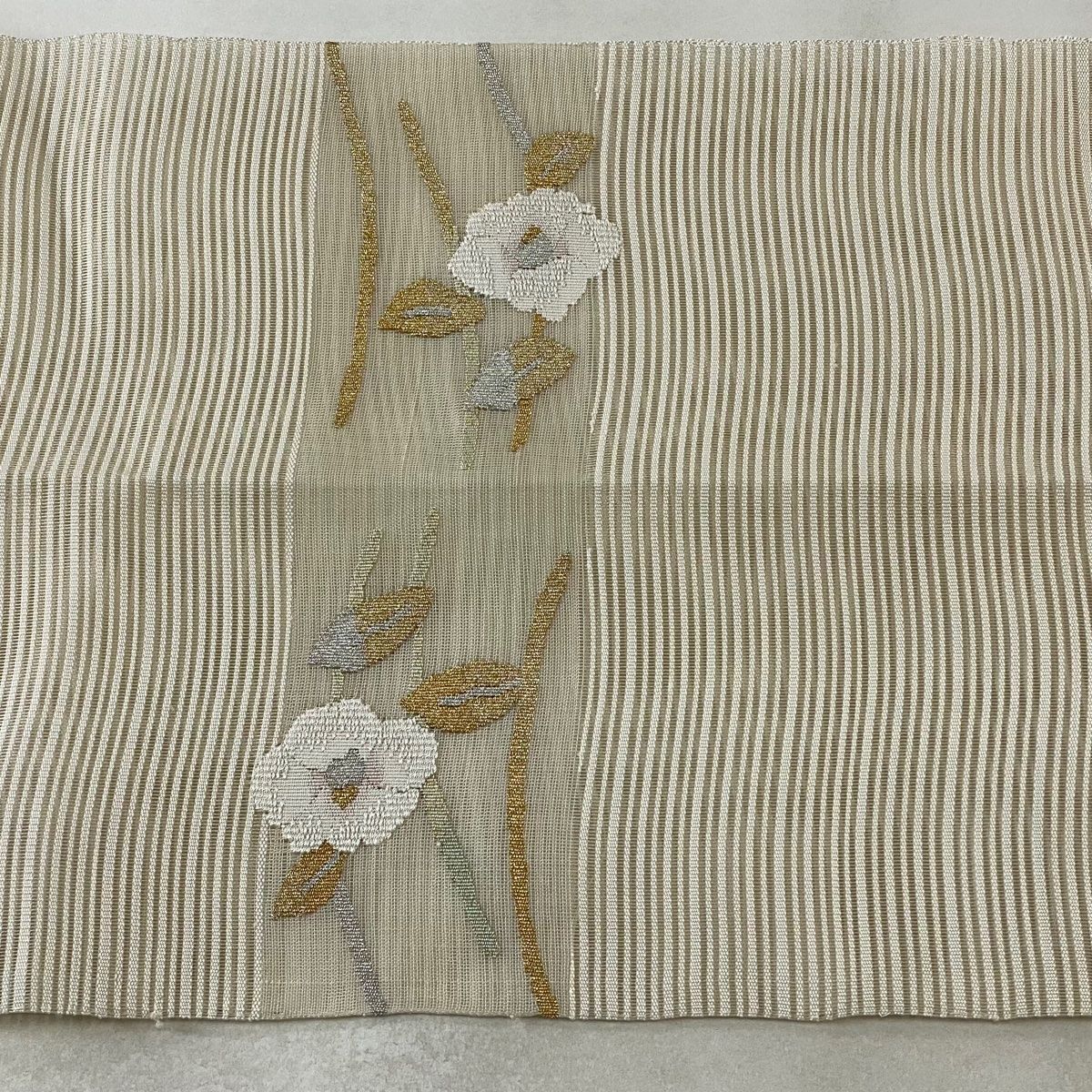 名古屋帯 優品 八寸名古屋帯 松葉仕立て 夏帯 絽 トンネル仕立て