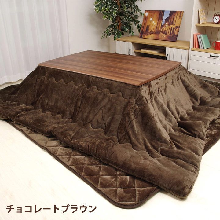 こたつ掛布団＋敷布団セット【Ｄフランネル２　掛 185×235＋敷 190×240】こたつ布団 抗菌防臭 人気 フランネル こたつ掛け布団 敷き布団 厚掛 おしゃれ 無地 リバーシブル グレー チョコレー