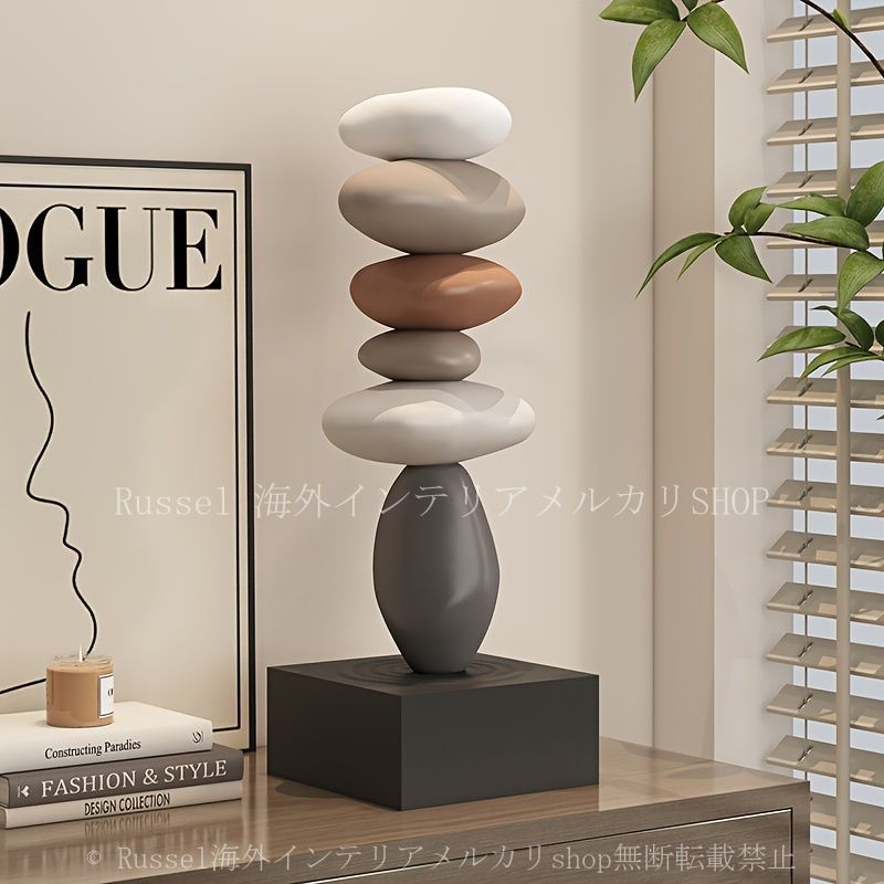 置物 オブジェ オーナメント 積み石デザイン スタッキング ストーン