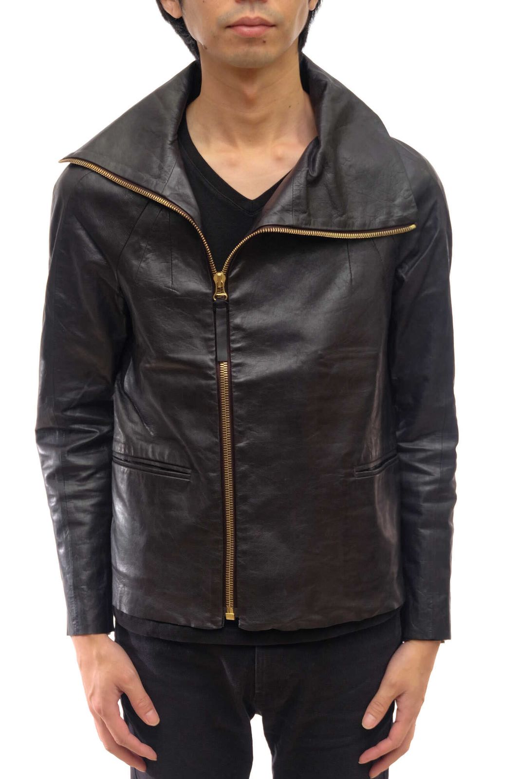 ポールスミス／Paul Smith シングルライダース ジャケット JKT アウター メンズ 男性 男性用レザー 革 本革 ブラック 黒 羊革 ラムレザー 変形