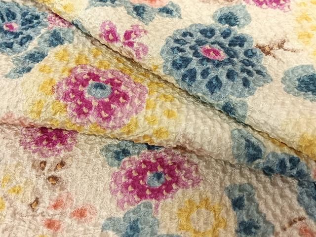 平和屋着物○上質な小紋 総絞り 草花文 正絹 逸品 未使用 AAAY6532zg  