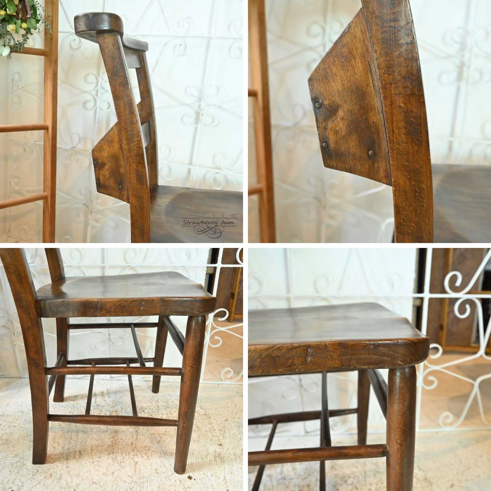 L3705-17-3 英国アンティーク チャーチチェア ヴィクトリアン