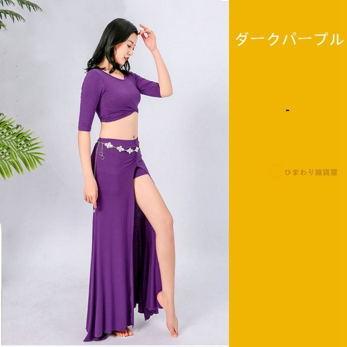紫＆ゴールドネックレス 社交ダンス☆ベリーダンス （ダンスウェア 