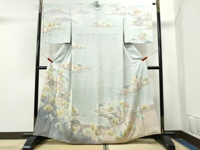 平和屋着物●訪問着 友禅 樹林風景文 暈し染め 正絹 CAAS7200yc