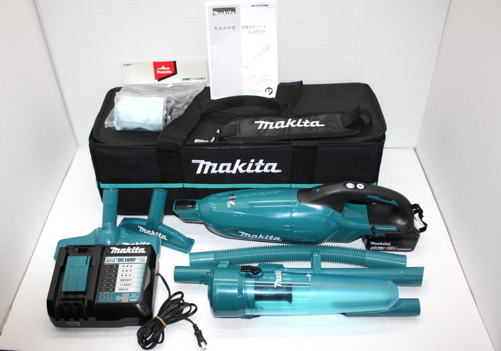 A1024 makita マキタ 充電式クリーナー CL281FD 充電器 バッテリー付き