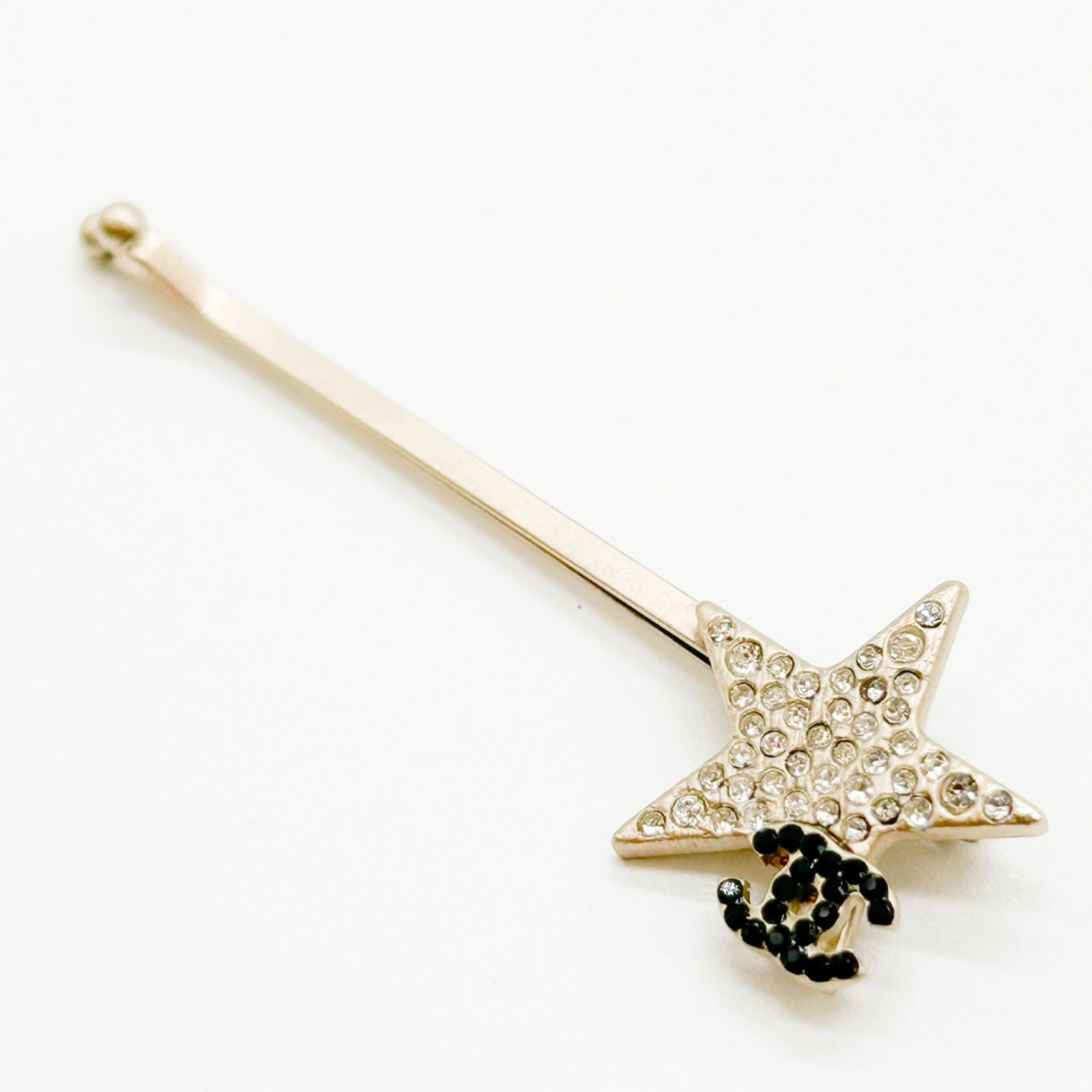 CHANEL シャネル ヘアピン スター ココマーク ソフトゴールド ラインストーン 08P 星 ヘアアクセサリー レディース