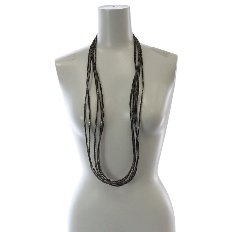 アンドゥムルメステール ANN DEMEULEMEESTER 5連ZIPチェーンネックレス  