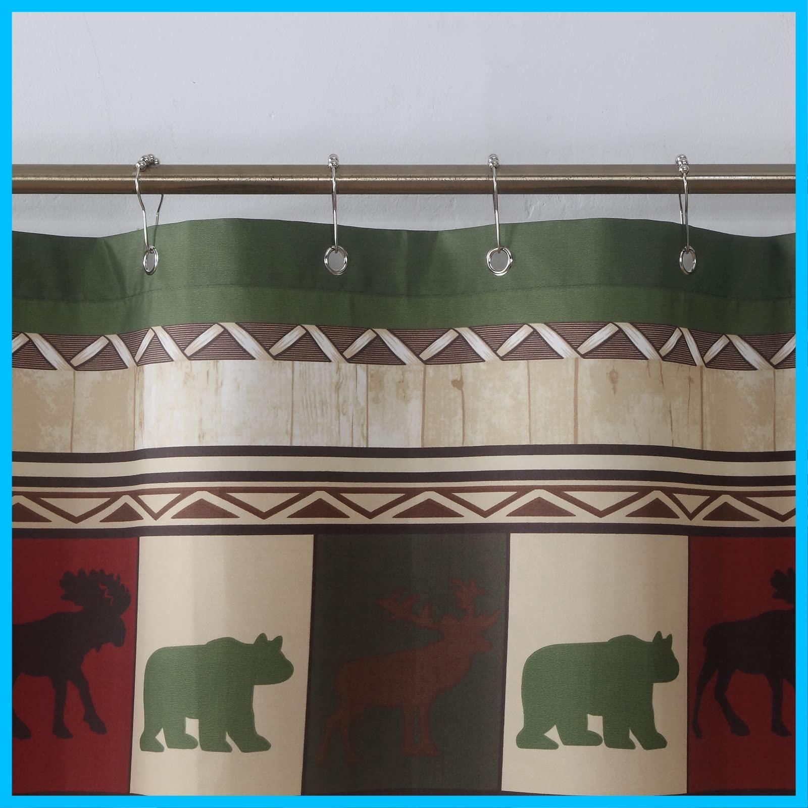 数量 H 幅183CM×高さ200CM 78 x W シャワーカーテン ポリエステル加工油は水防カビ浴カーテン 布芸プリントはカーテン 72 Woodland DESIGN DS