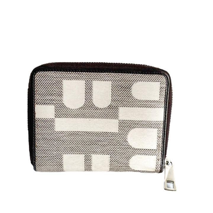 BALLY　バリー　折り財布　ホック　Bモチーフ柄　ブラウン