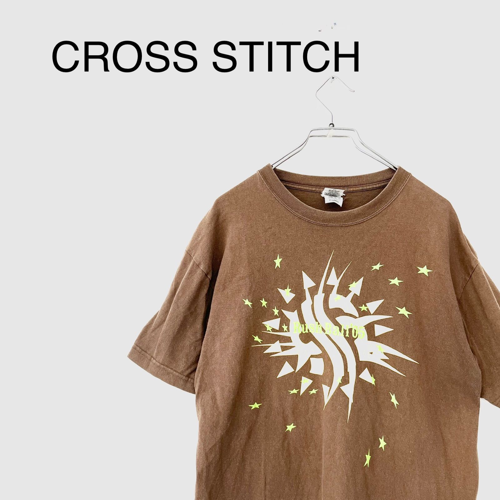 CROSS STITCH 半袖 Tシャツ Rush Ball 大きいサイズ X large