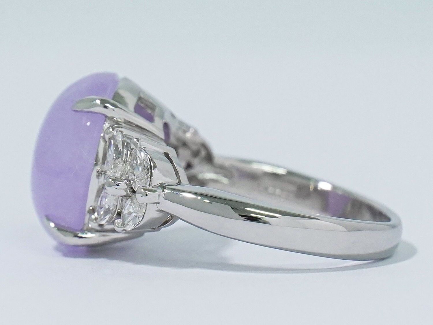 本物 ラベンダーヒスイ 8.414ct ダイヤモンド 0.71ct Pt900 リング  