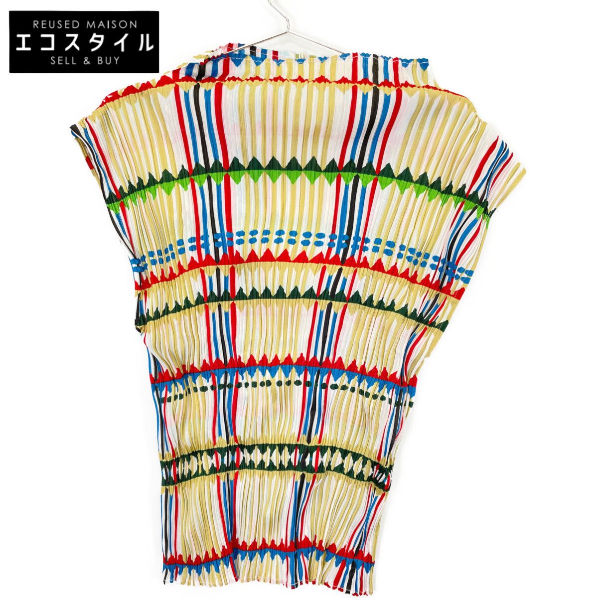 PLEATS PLEASE プリーツプリーズ PP22-JK792 ﾏﾙﾁｶﾗｰ ﾉｰｽﾘｰﾌﾞ ﾄｯﾌﾟｽ 3