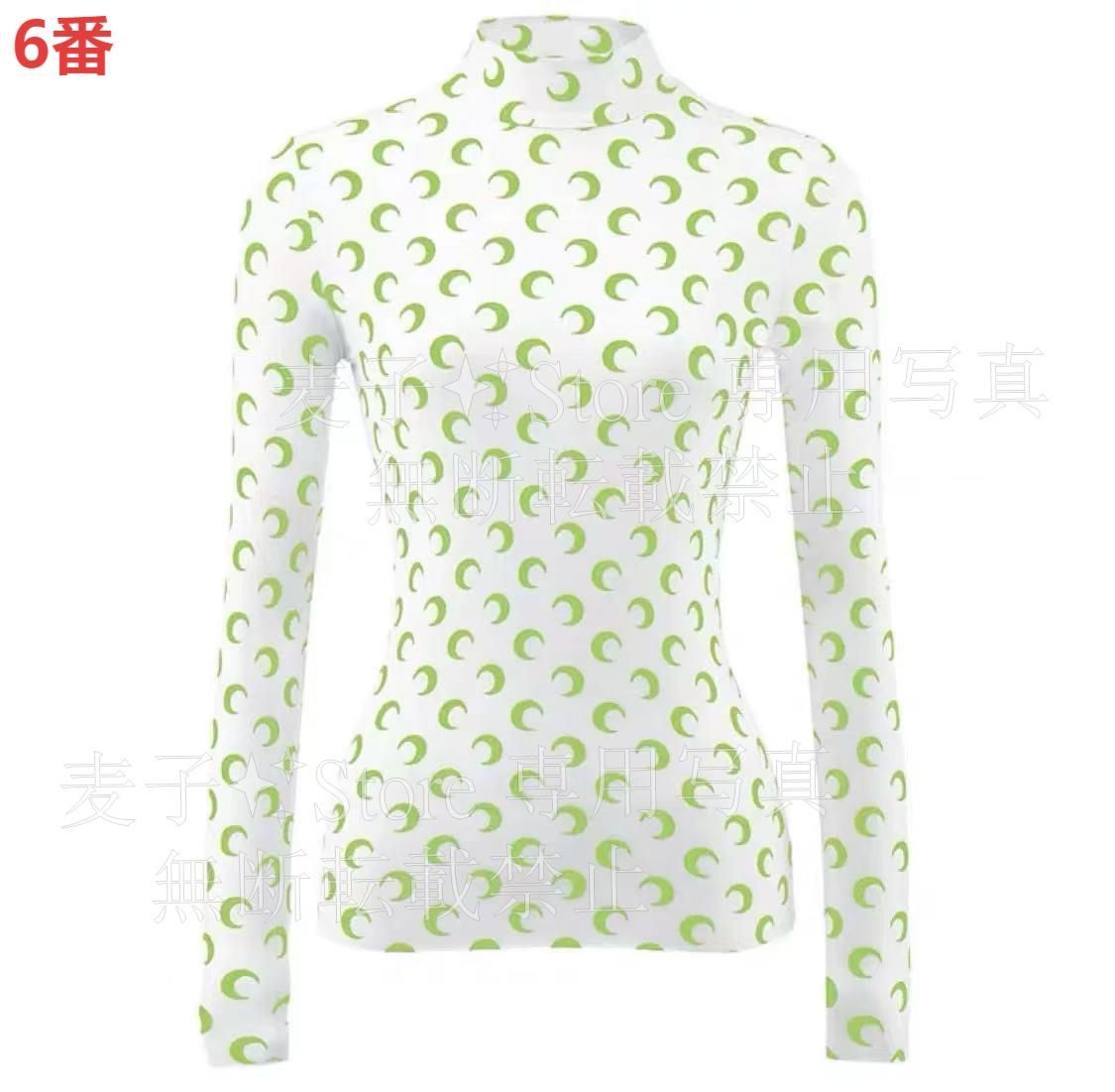 MARINE SERRE タートルネック長袖 M 新品 Marine Serre マリーンセル プリントトップ タートルネック