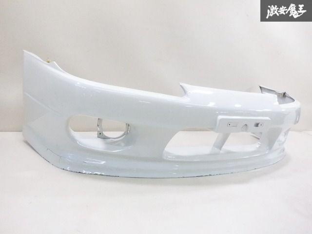 日産 純正+社外 スムージング加工品 S15 シルビア SILVIA フロントバンパー 62022-85F40 パール白系 スポイラー付 即納 棚2F-F-1