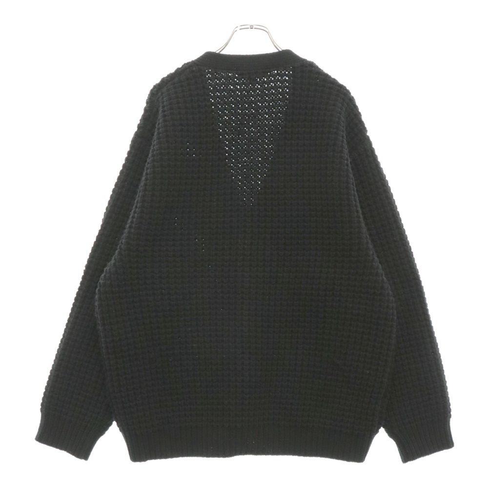 supreme　シュプリーム　21AW　ワッフルニットカーディガン　ブラック　L SUPREME (シュプリーム) 21AW Waffle Knit Cardigan ワッフル