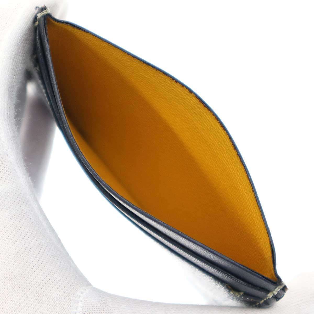  GOYARD ゴヤール ヘリンボーン サンシュルピス レザーカードケース ネイビー カードケース 小物