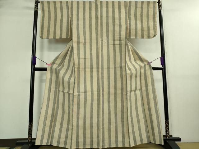 平和屋着物 上 夏物 紗紬 間道 麻 正絹 DZAA9587kh5