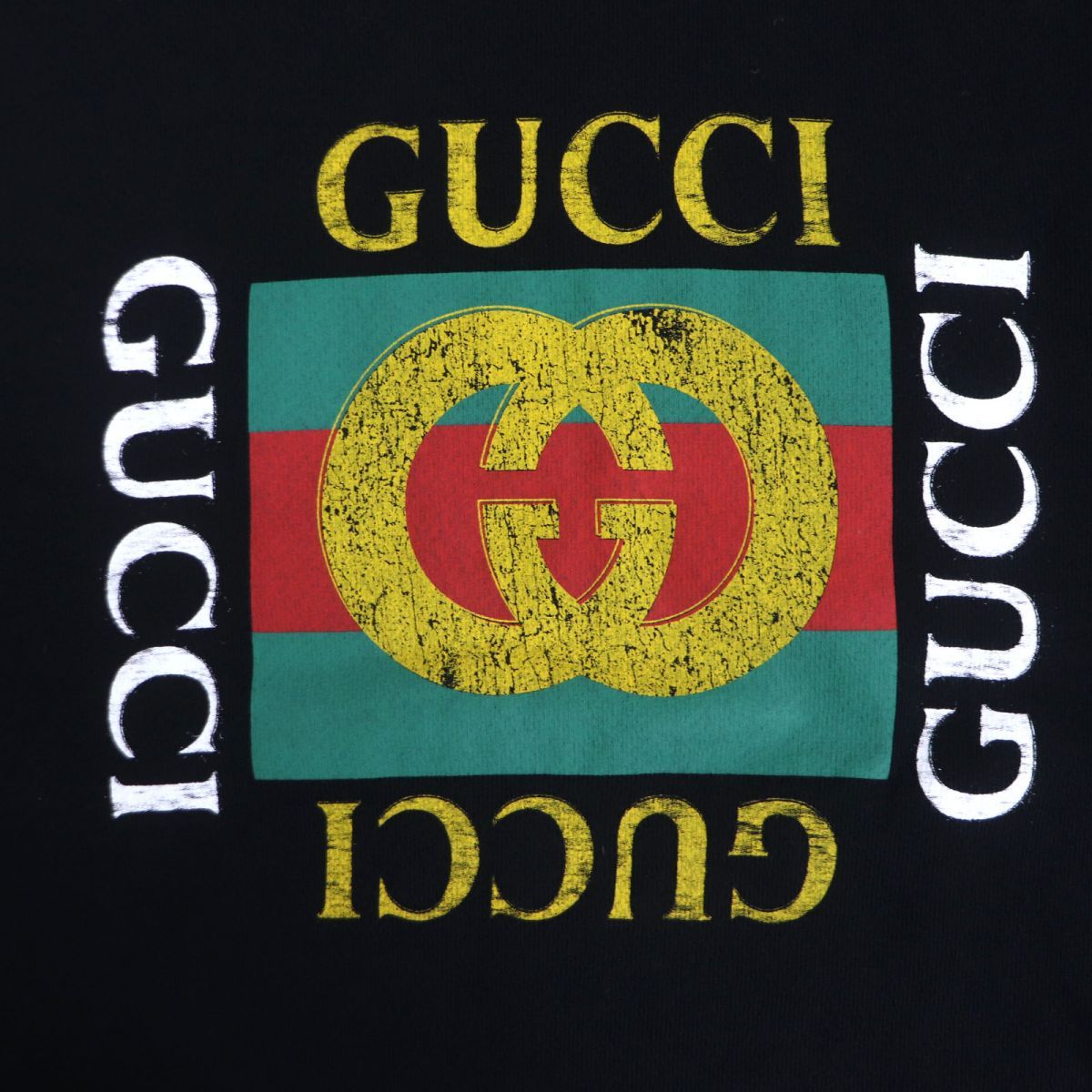 美品□GUCCI/グッチ 454569 ヴィンテージロゴ USED加工 コットン
