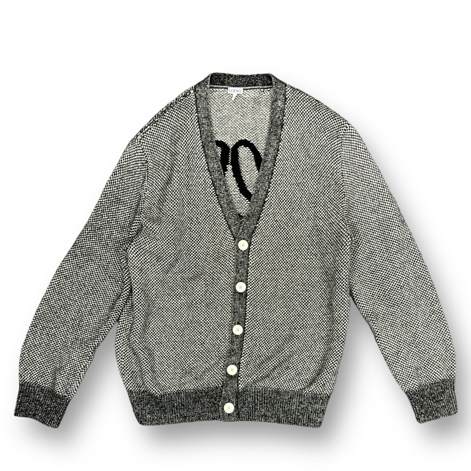 国内正規 LOEWE Anagram Mouline Cardigan アナグラムカーディガン ニット ロエベ H526Y16K34 グレー  S 75956A5