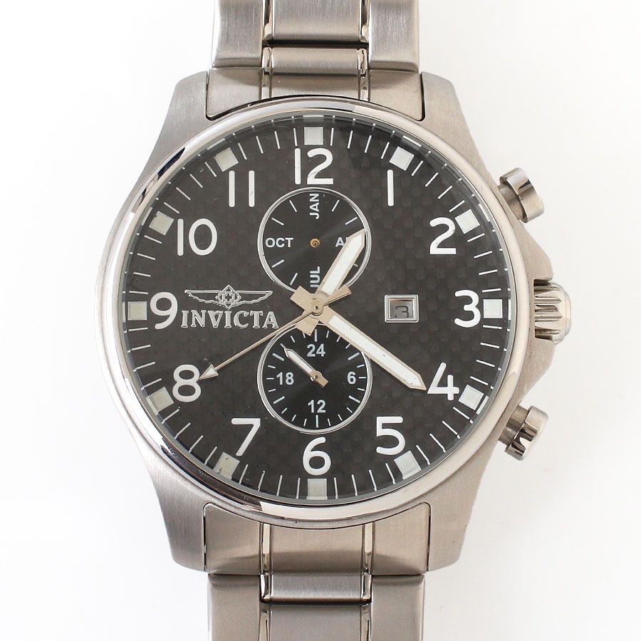 MOH25122 美品 INVICTA インヴィクタ 腕時計 ごつめ 稼動品 シルバー 